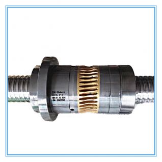 Heavy duty large size left hand ball screw with brass worm gear ball nut gear adjust preload 